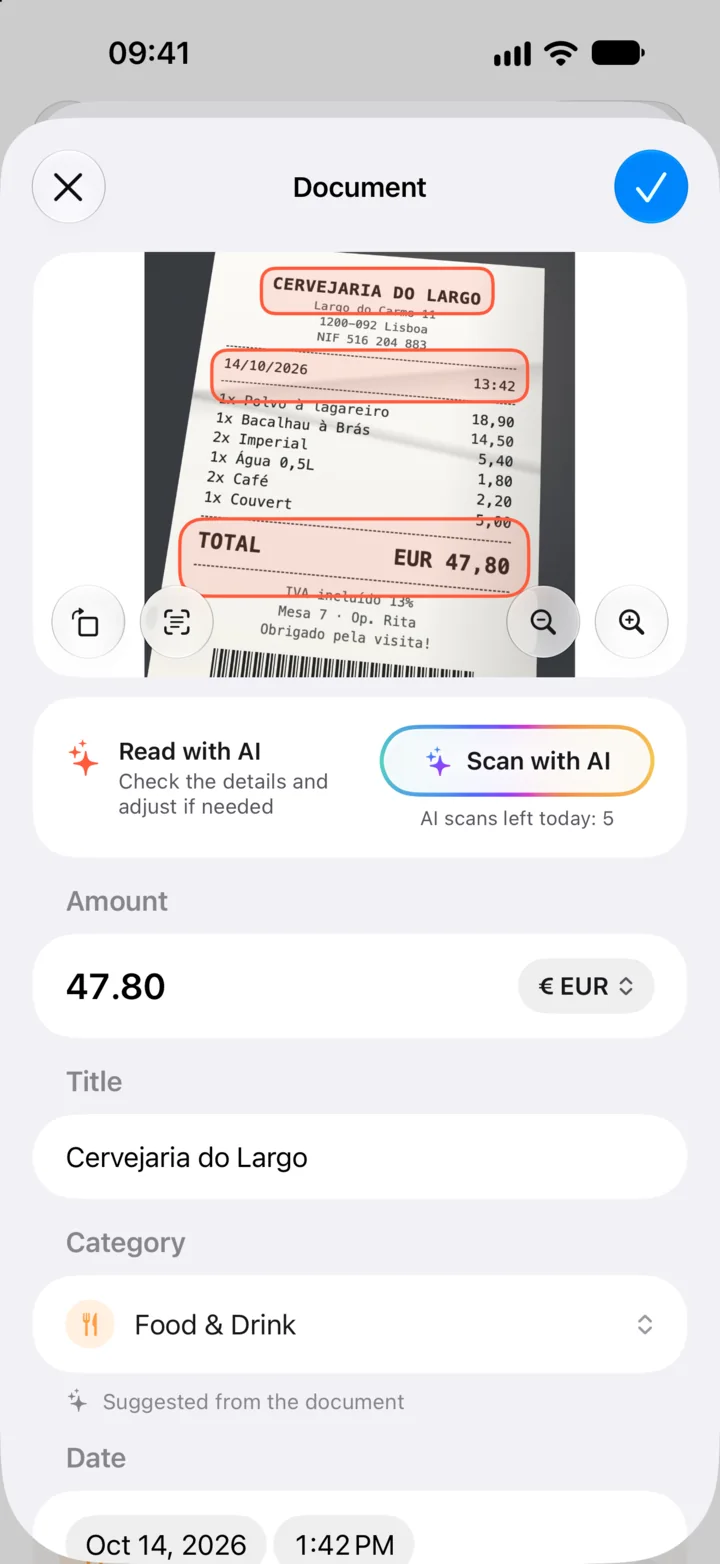 AI for complex receipts
