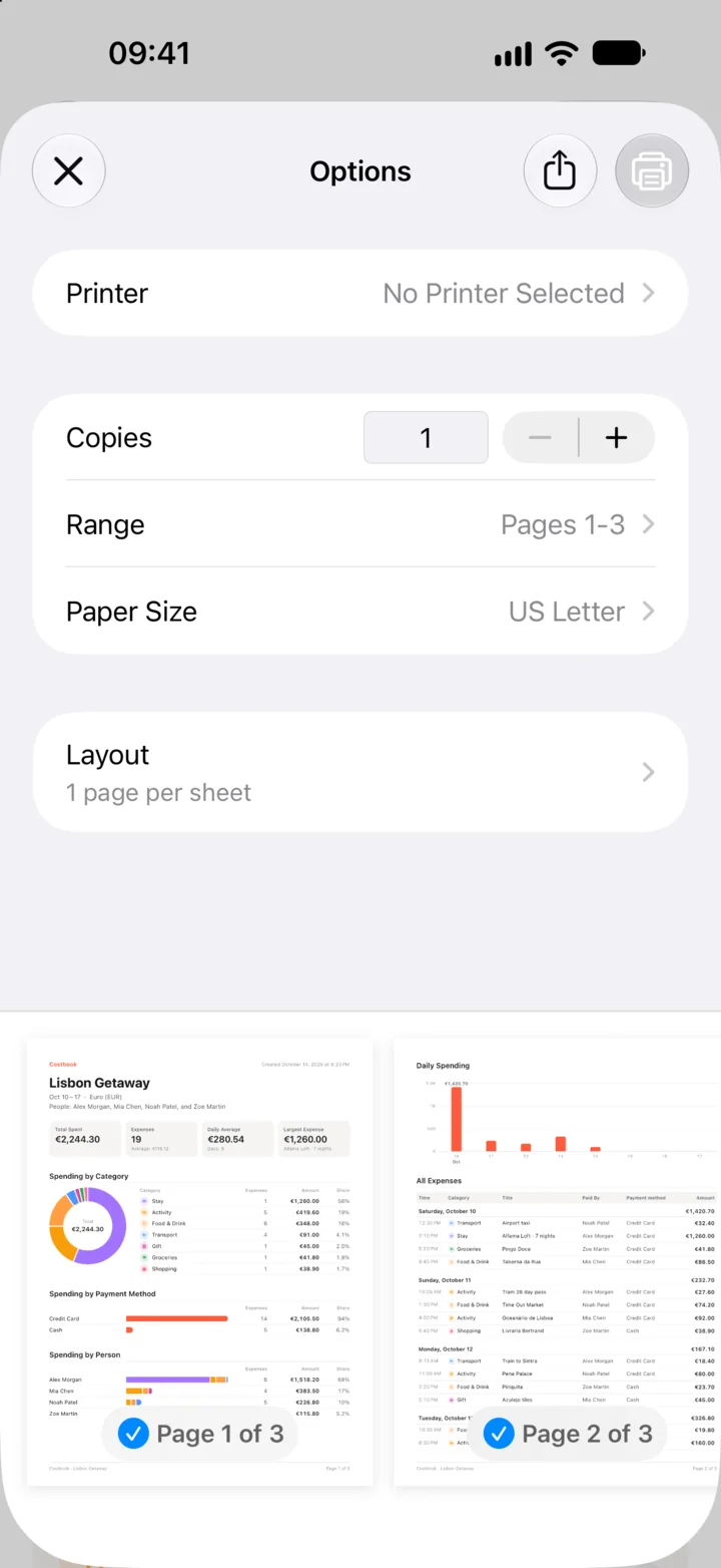 PDF report and printing